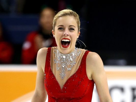 Ashley Wagner is elated after skating a flawless freeskate at the 2015 U.S. Figure Skating National Championships. (Photo: Streeter Lecka, Getty Images)